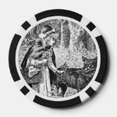 Roodkapje Wolf in Bossen Poker Chips (Achterkant)