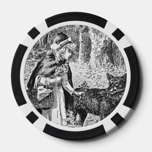Roodkapje Wolf in Bossen Poker Chips (Achterkant)