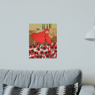 Roodkapje Wolf Klaprozen Vintage Poster