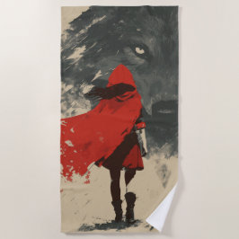 Roodkapje Wolf Strandhanddoek – Donkere Sprookje Strandlaken