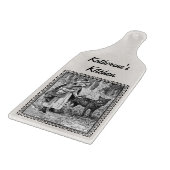 Roodkapje Wolf Zwart Wit in Lijst Snijplank (Hoek)