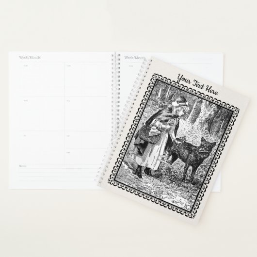 Roodkapje Zwart Wit Framed Tekening Planner (Display)