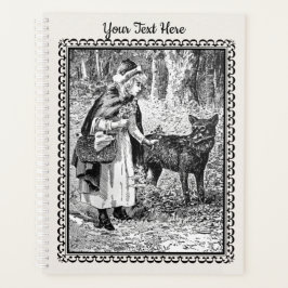 Roodkapje Zwart Wit Framed Tekening Planner