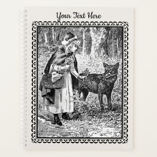 Roodkapje Zwart Wit Framed Tekening Planner (Voorkant)