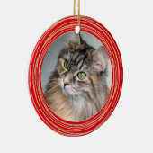 Roodkat-fotogedenkaarten personaliseren keramisch ornament (Rechts)