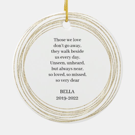 Roodkat-fotogedenkaarten personaliseren keramisch ornament (Achterkant)