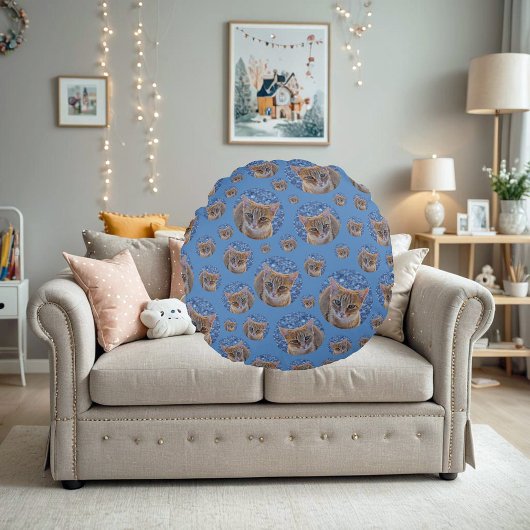 Roodkatjes - kattenpatroon rond kussen