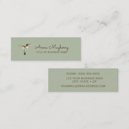 Roodkeelvogel Mini Visitekaartje (Voorkant / Achterkant)