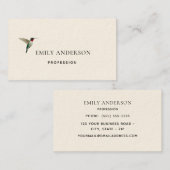 Roodkeelvogel  visitekaartje (Voorkant / Achterkant)