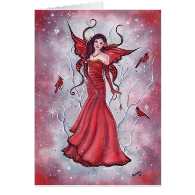 Roodkeet met kardinaalkaart van Renee (Voorkant)