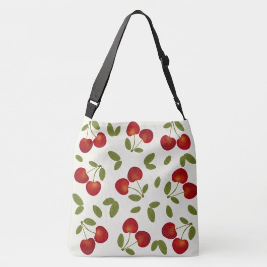 Roodkersen fruitpatronen crossbody tas (Achterkant)