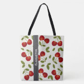 Roodkersen fruitpatronen tote bag (Voorkant)