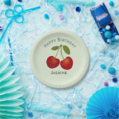 Roodkersen, gefeliciteerd papieren bordje (Feest)