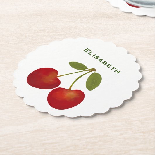 Roodkersen op maat kartonnen onderzetters (Gekanteld)