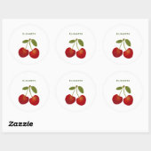 Roodkersen op maat ronde sticker (Vel)