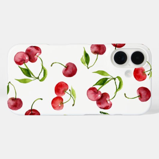 Roodkersen waterverf Case-Mate iPhone case (Achterkant (horizontaal))