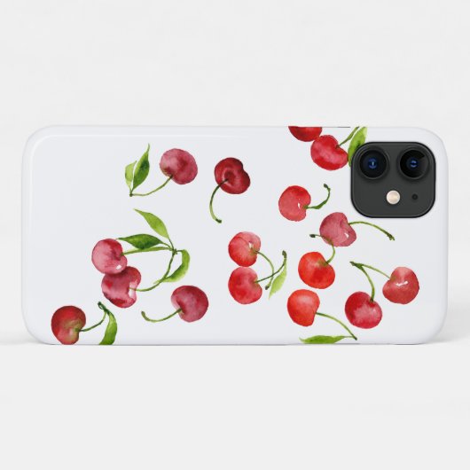 Roodkersen waterverf Case-Mate iPhone case (Achterkant (horizontaal))