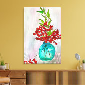 Roodkerstaven waterverf fijne kunst canvas afdruk (Insitu (Woonkamer))