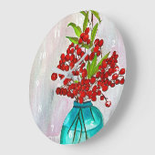 Roodkerstaven waterverf fijne kunst grote klok (Hoek)