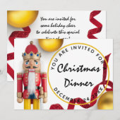 Roodkerstavond Dinner White Gold Nutcracker Kaart (Voorkant / Achterkant)