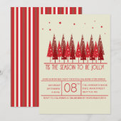 Roodkerstbomen Vakantie/kerstfeest Uitnodiging (Voorkant / Achterkant)