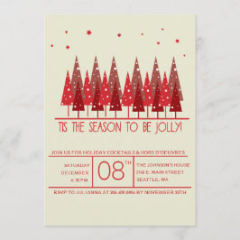 Roodkerstbomen Vakantie/kerstfeest Uitnodiging