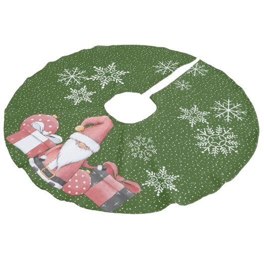 Roodkerstboom met Gifts Faux Linen Tree Skirt Imitatie Linnen Kerstboom Kleed (Gekanteld)