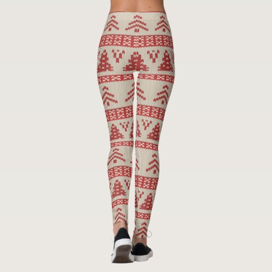 Roodkerstboom Nordic Knit Sweater Pattern Leggings (Achterkant)