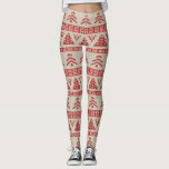 Roodkerstboom Nordic Knit Sweater Pattern Leggings<br><div class="desc">Maak je winterkast af met deze leuke leggings van hoge kwaliteit die voorzien zijn van een rood kerstboompatroon tegen een brute achtergrond. Ideaal voor de feestdagen of voor dagelijkse winteractiviteiten en werkouts.</div>