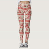 Roodkerstboom Nordic Knit Sweater Pattern Leggings (Voorkant)