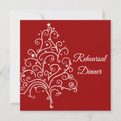Roodkerstboom Winterbruiloft Kaart (Voorkant)