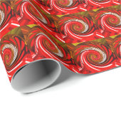 Roodkerstkralen feestkunst cadeaupapier (Rol Hoek)