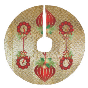 Roodkerstversiering Boomrokken Imitatie Linnen Kerstboom Kleed