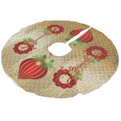 Roodkerstversiering Boomrokken Imitatie Linnen Kerstboom Kleed (Gekanteld)