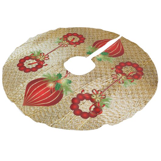 Roodkerstversiering Boomrokken Imitatie Linnen Kerstboom Kleed (Gekanteld)