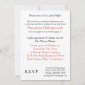 Roodkip Hen Party Girl's Night Bachelorette Kaart (Achterkant)