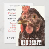 Roodkip Hen Party Girl's Night Bachelorette Kaart (Voorkant / Achterkant)