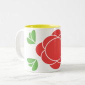 roodkleurig , groen tweekleurige koffiemok (Voorkant links)