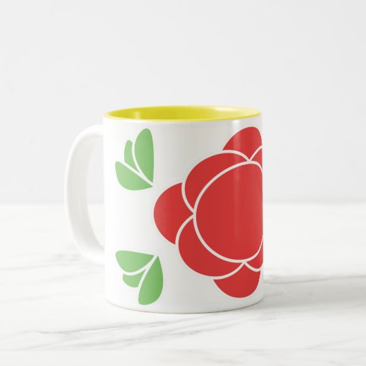 roodkleurig , groen tweekleurige koffiemok (Voorkant links)