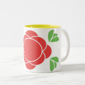 roodkleurig , groen tweekleurige koffiemok (Voorkant rechts)