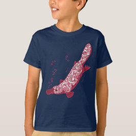Roodkleurig rood kinder T-shirt met een hoge Platy
