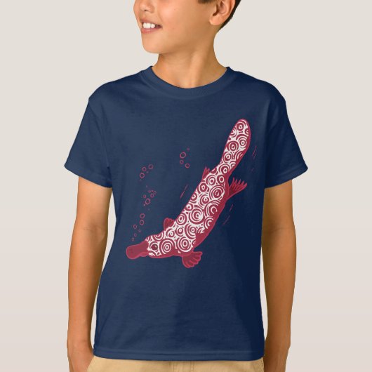Roodkleurig rood kinder T-shirt met een hoge Platy (Voorkant)