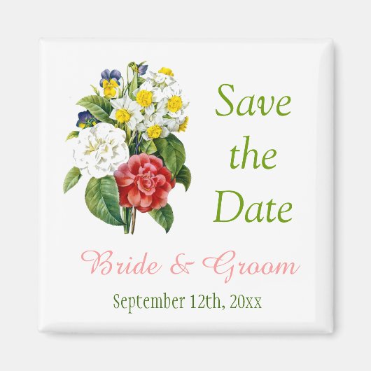  roodkleurige bloemen met uitzondering van de datu magneet (Voorkant)