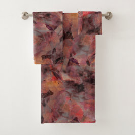 Roodkleurige pleisters op grijze achtergrond t bad handdoek