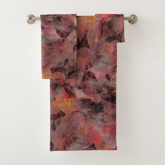 Roodkleurige pleisters op grijze achtergrond t bad handdoek (Insitu)