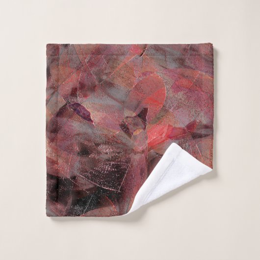 Roodkleurige pleisters op grijze achtergrond t bad handdoek (Wasdoekje)