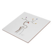 Roodknipende kerstrenrendiertje tegeltje (Zijkant)