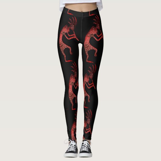 roodkokopelli zwart leggings (Voorkant)