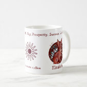 Roodkonijn en Planten. grappig en positief Koffiemok (Voorkant rechts)