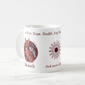 Roodkonijn en Planten. grappig en positief Koffiemok (Voorkant links)